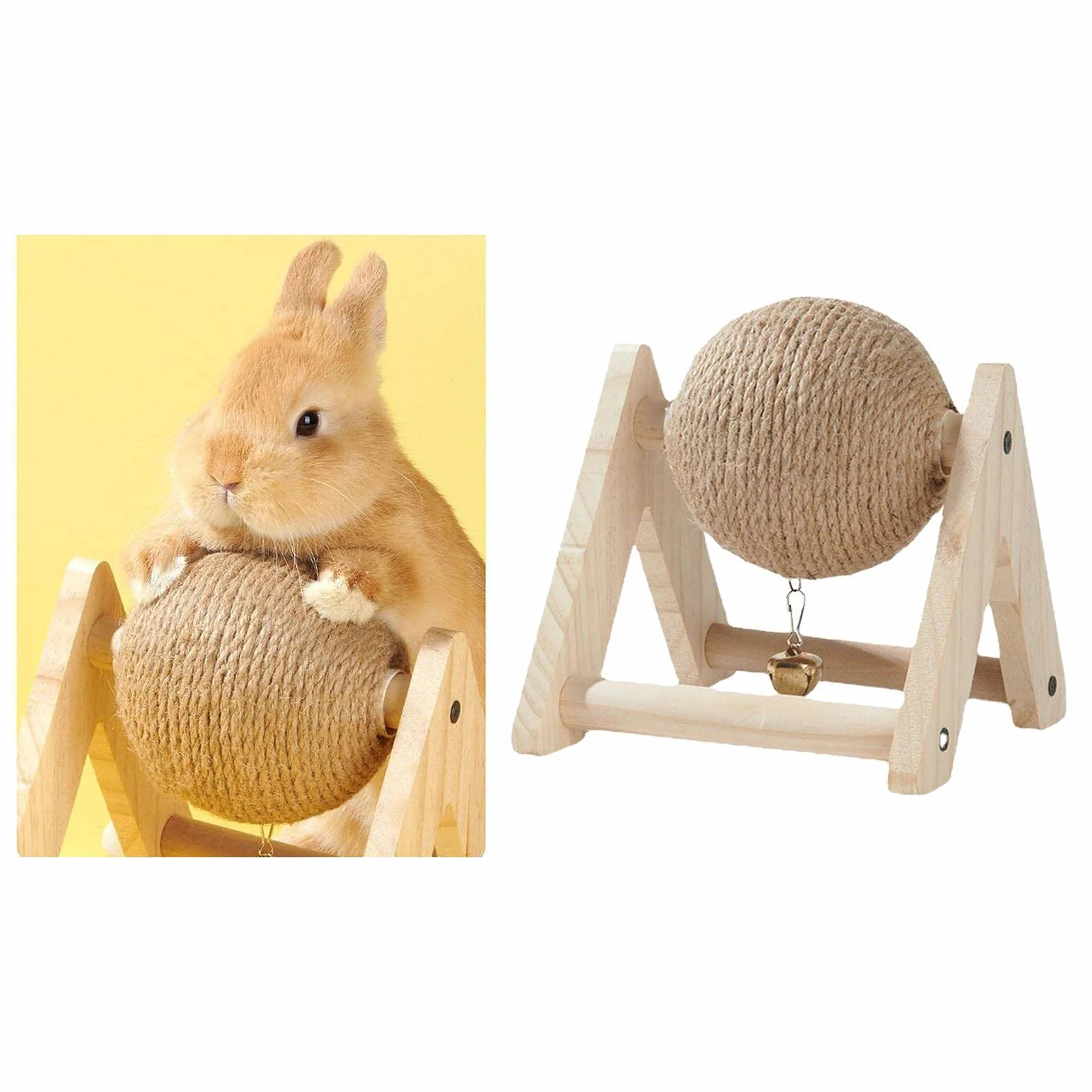 Coniglio Scratch Toy Ball Coniglio Scratching Ball Protezione per Mobili Stabile Portatile Scratcher Con Palla per Piccoli Animali Di, Giocattoli Da Masticare per Conigli