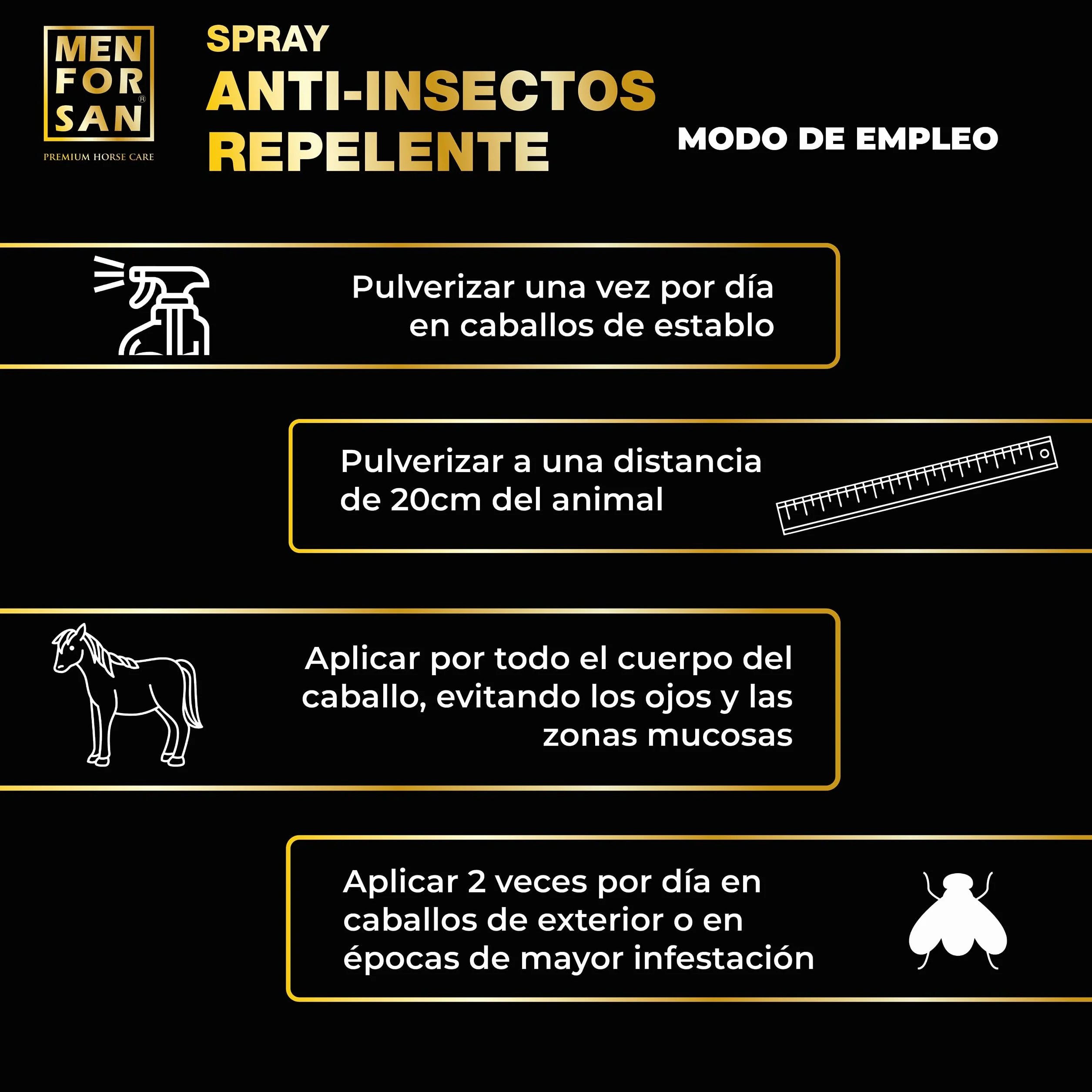 MENFORSAN Spray repellente per insetti, 500ml | Con margosa, geraniolo e lavandina | BIO, 100% naturale | CURA DEL CAVALLO PREMIUM