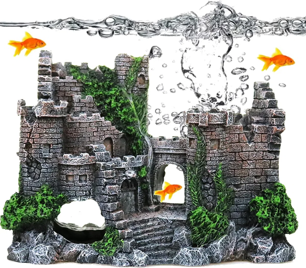 Decorazione per Acquario: Autobus in Resina, Ornamento Cave Fish Tank, Accessorio Riparo di Castello per Pesci Rettile Betta