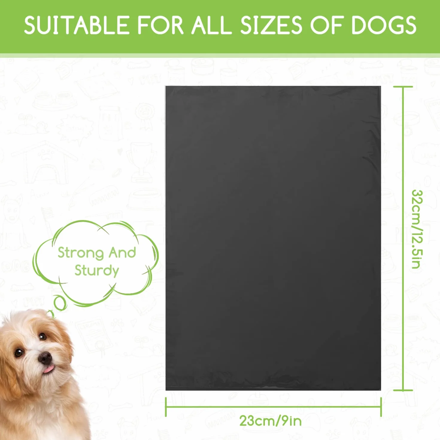 Nobleza Sacchetti Cane Cacca, 1080 unità Sacchetti Cane, Bustine Cane Extra Spessi, Forti e Prova di Perdite, Sacchetti Cane