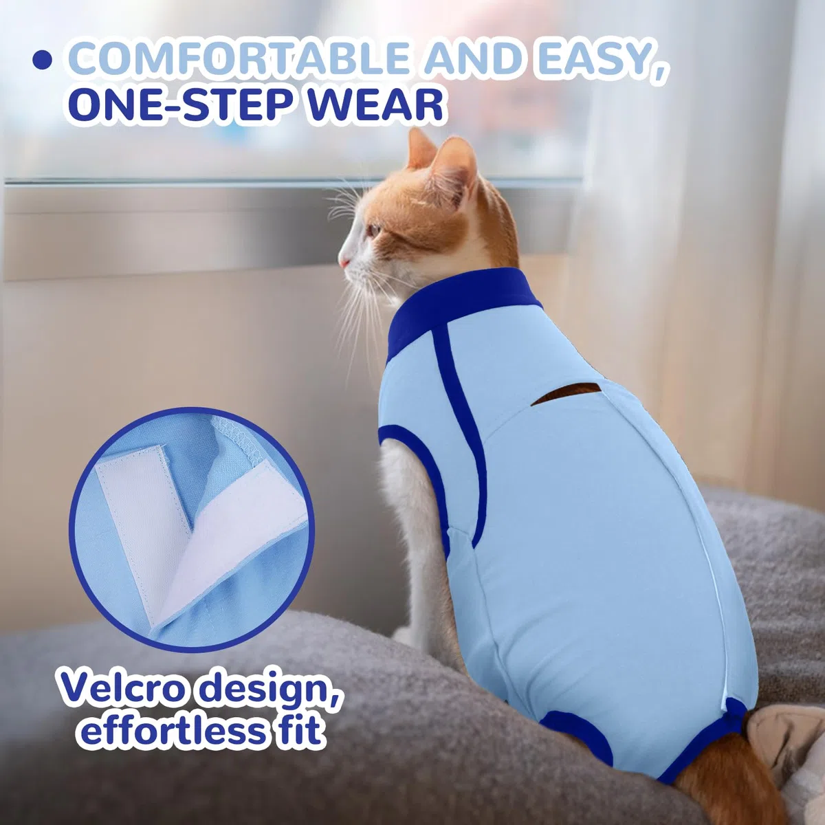 Body Gatto Post Operatorio, Tutina Gatto Post Operatoria Sterilizzata, Tuta Post Operatoria Gatto Femmina e Maschio, E-Collar Alternativa, Impedisce Leccare Ferita Addominale Dopo Chirurgia