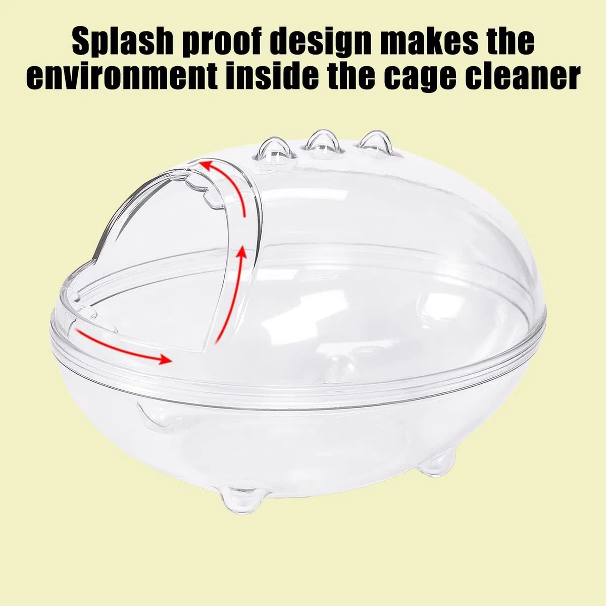 Criceto Sabbia Bagno Contenitore per bagni di Sabbia per criceti Toilette per criceti Trasparente Criceto Accessori Adatto per Criceti Gerbilli Topi (S)