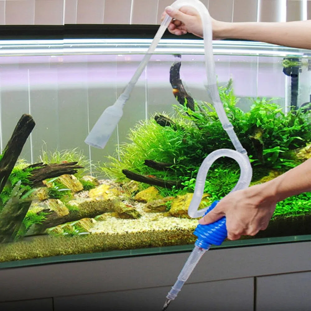 Pulizia Acquario, Aspiratore Acquario, Sifone Acquario, Kit di Pulizia per acquari e acquari, sifone e 5 Strumenti di Pulizia, Facile da Montare e smontare, per Cambi dacqua e Pulizia