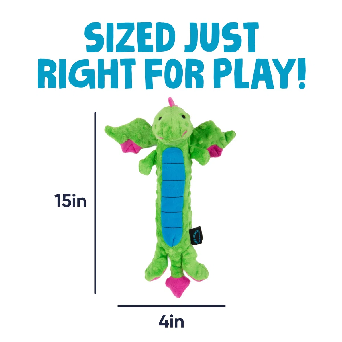 goDog Skinny Dragons with Chew Guard Tough Plush Dog Toys