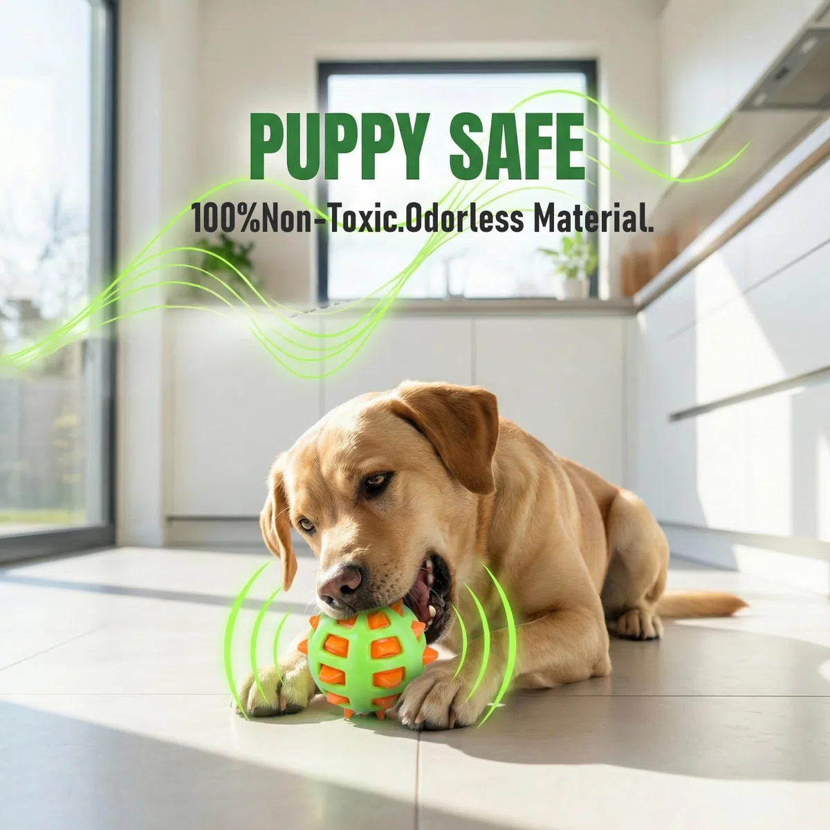 Joyan Palla da Gioco per Cani, Palla di Gomma per Cani, Pallina Resistente per Cane Bicolore, Palline per Cane Grandi con Punte Morbide, può Alleviare la Noia, Pulire i Denti (Arancione, Verde)