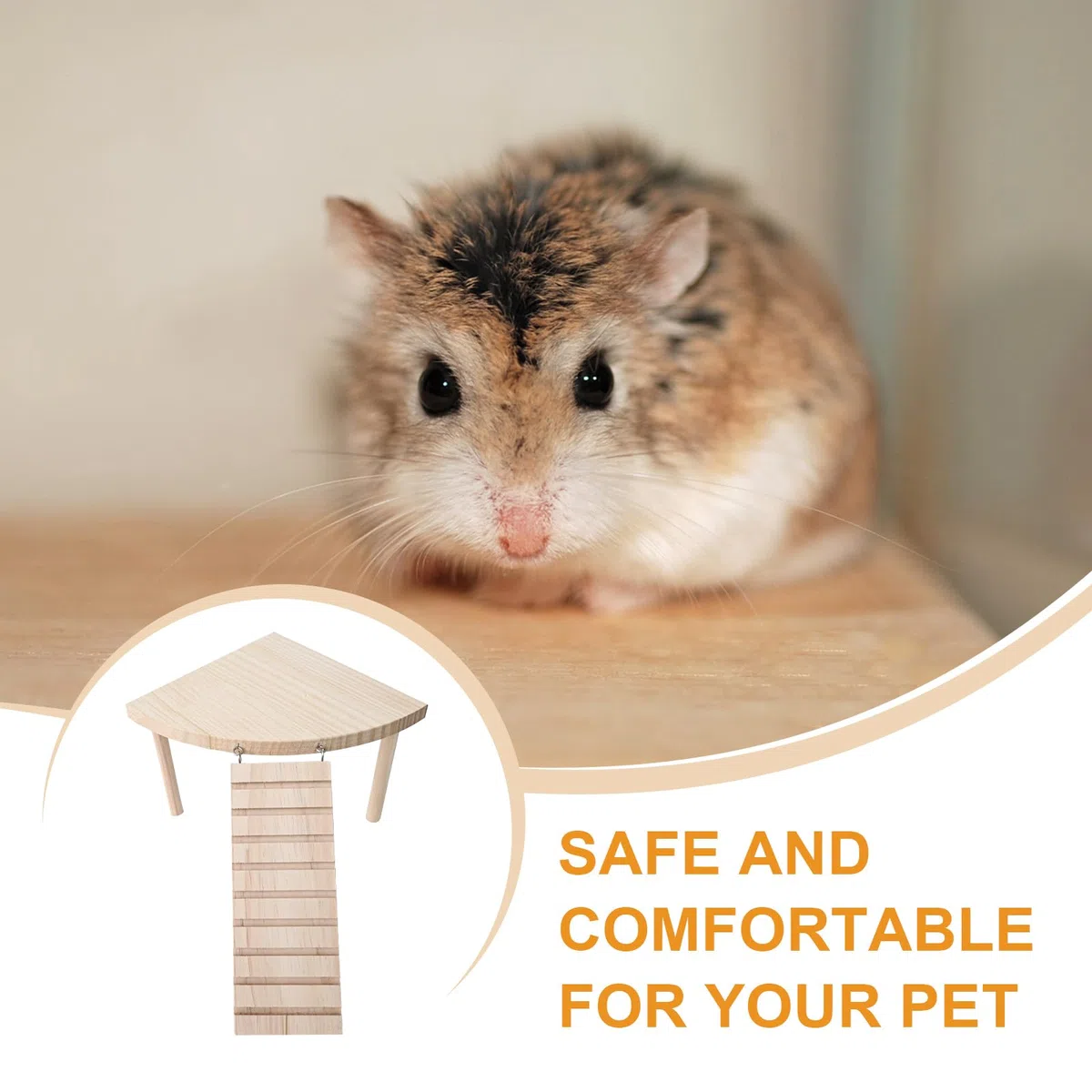 Hamster Plattform - Piattaforme per Criceti - Piattaforma In Legno per Cricet - Accessori per Gabbie Con Scaletta,Adatti per Criceti,Gerbilli,Topi,Cincillà E Altri Piccoli Animali Domestici