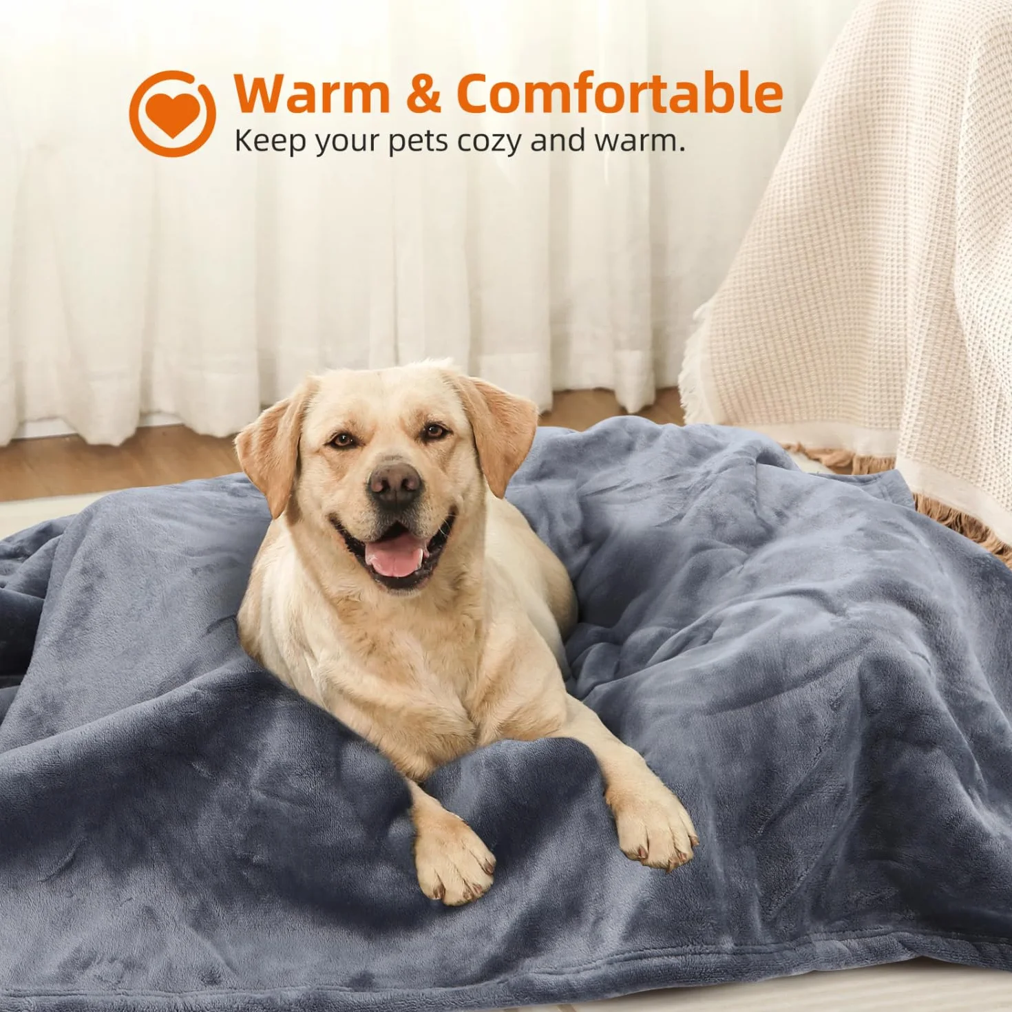 Nobleza Coperta Impermeabile per Cani Animali Domestici, Morbida e Soffice, per Interni ed Esterni, Lavabile in Lavatrice, Grigio, 75 * 100cm (M)