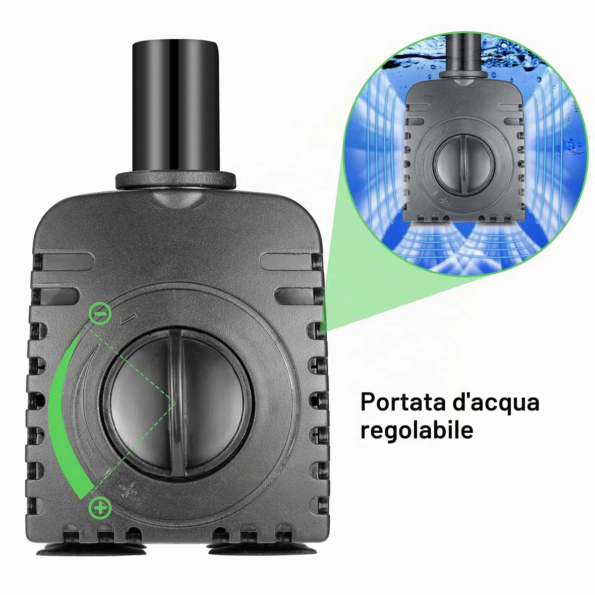 8 W Pompa dell'acqua sommergibile 600 L/H AC220-240 V con 2 ugelli per acquario acquario laghetto fontane giardino sistema