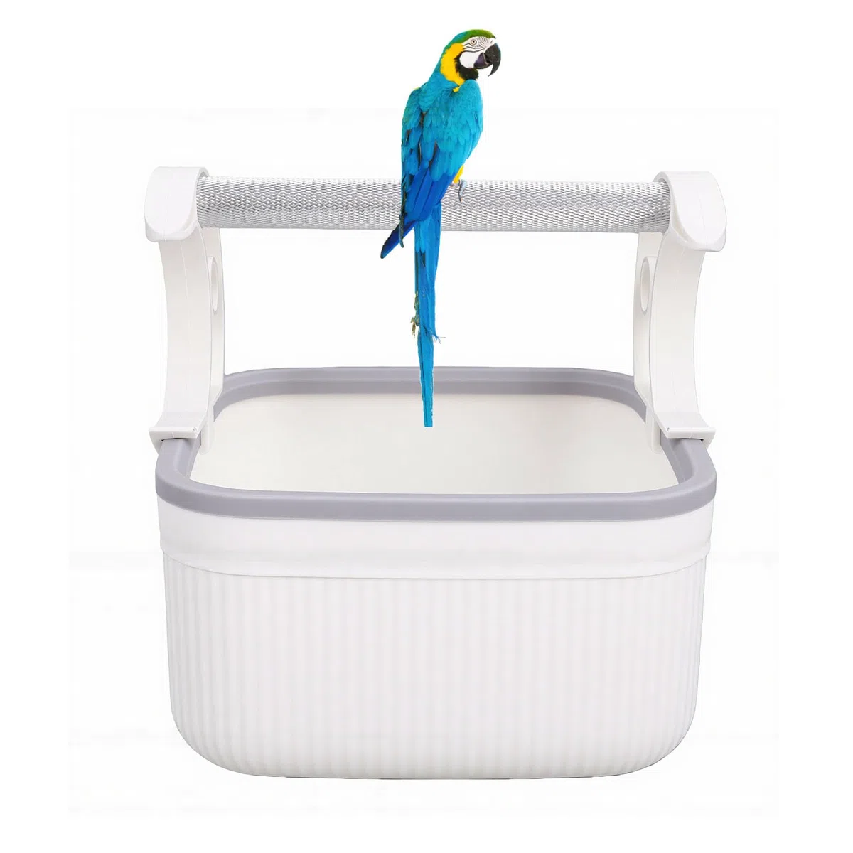HEEPDD Porta WC per Uccelli in Plastica Bianca Stile Moderno, Portatile per Pappagalli, Strumento per Addestrare il Vasino da Tavolo, per Gabbia da Pavimento (WHITE)