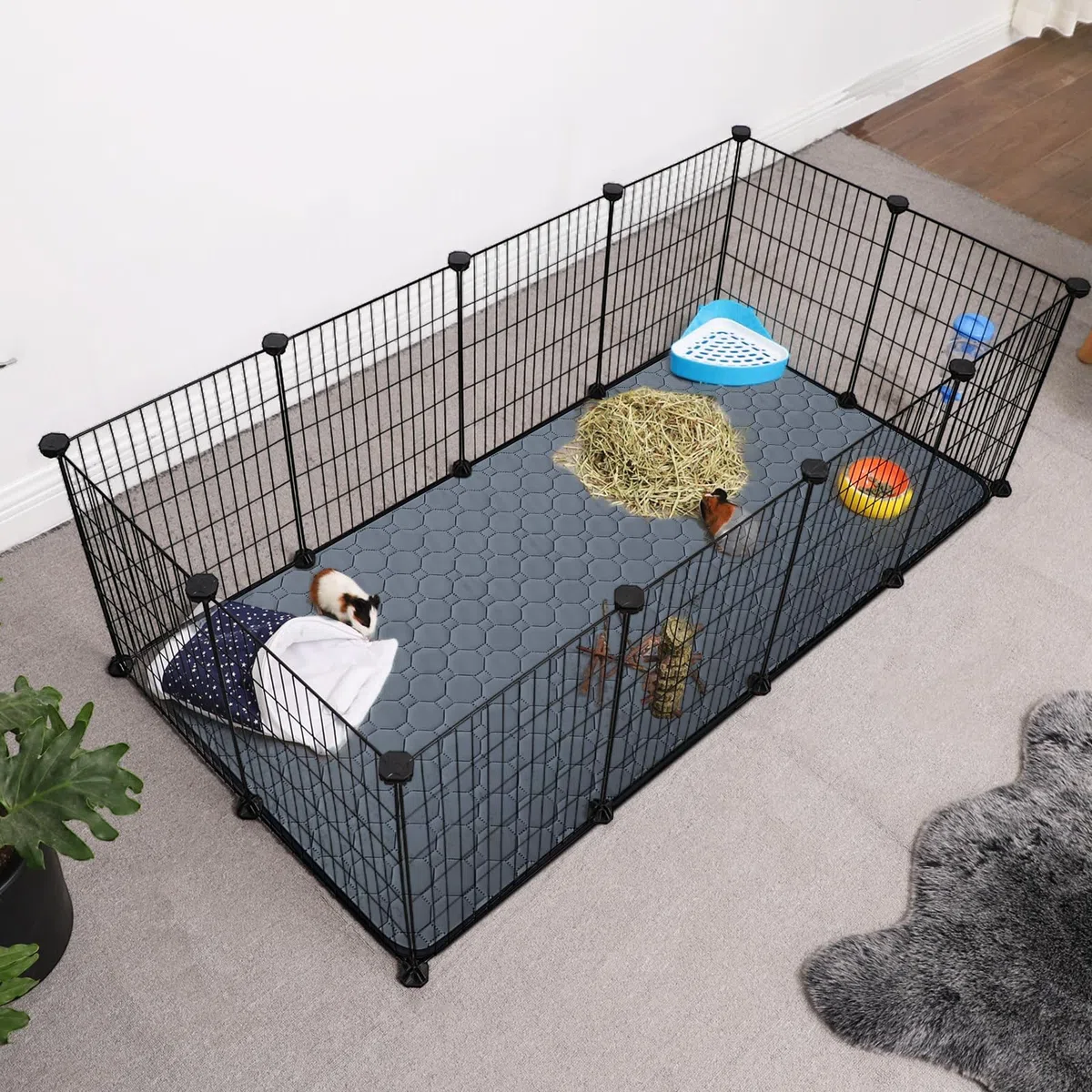Sporgo PIPI Cuscinetti per porcellini d'India: 120 x 60 cm, lavabili e assorbenti, cuscinetti PIPI, tappetino antiscivolo per conigli, criceti, cuccioli e piccoli animali