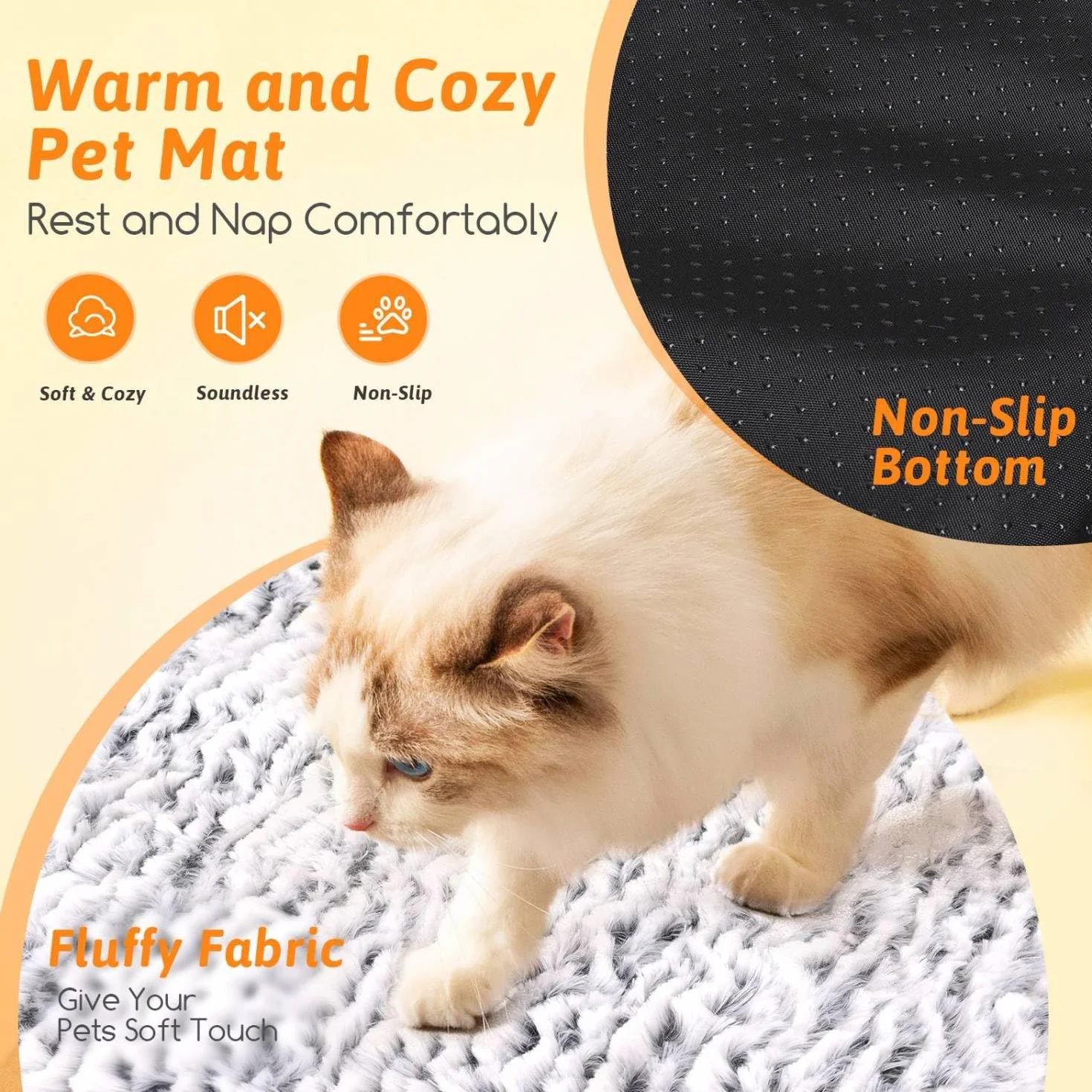 Nobleza Tappetino Riscaldante Per Cani Gatti, Tappetino Autoriscaldante Senza Elettricità, Coperta Autoriscaldante Soffice Caldo, Tappetino Termico Lavabile Antiscivolo Cane, 50x40cm