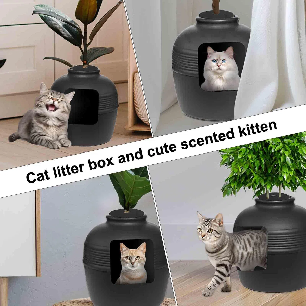 Gosknor 6 Pz Filtro a Carbone Attivo per Lettiera per Gatti, 20cm Rotondi Filtri Lettiera Gatto Antiodore Filtri di Ricambio per Lettiera per Animali Domestici per Mantenere l'Aria Fresca Casa (Nero)