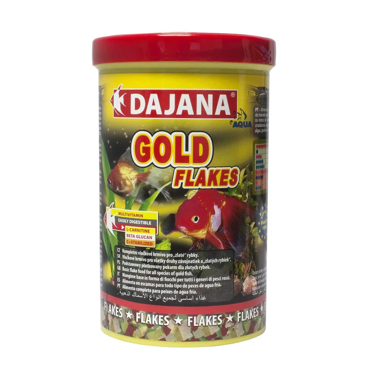 Dajana Gold Flakes - Mangime Completo in Fiocchi, per Pesci velati e Pesci Rossi (1000 ml)