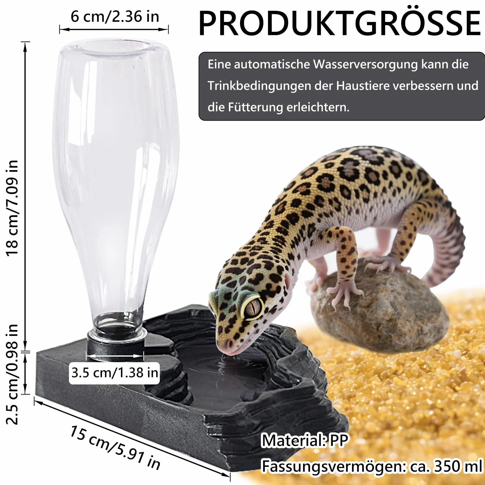Abbeveratoio per Tartarughe di Terra Distributore di Acqua per Rettili Automatica per Anfibi Ciotola per Tartarughe,Rana