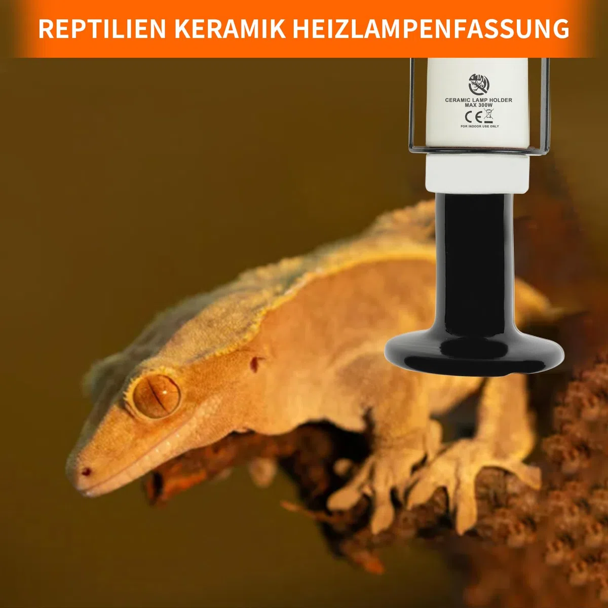 Reptilien Keramik Wärmelampe Lampenfassung, E27 Heiz Lampenfassung Terrarium Lampe, Reptilien Keramik Heizlampen Fassung for UV Wärmelampe, Schildkröten, Eidechsen, Bartdrache