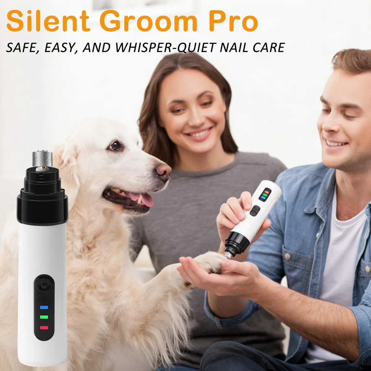 Ntrjtrss Lima Unghie Cani, Tagliaunghie Cani Elettrico Silenziose Lima Unghie Cane Ricaricabile Lima Elettrica per Unghie per Cani e Gatti Taglia Piccola Media e Grande