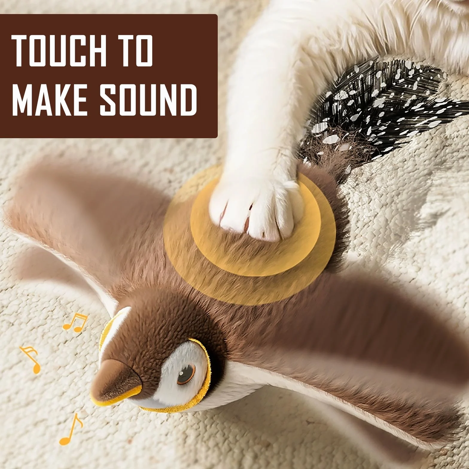 MplehDa Giocattoli Interattivi per Gatti, Uccellino per Gatti Che Vola, Flapping Bird Toy Cat, Gatto Uccellino Che Vola Giocattolo Volante Giochi Interattivi