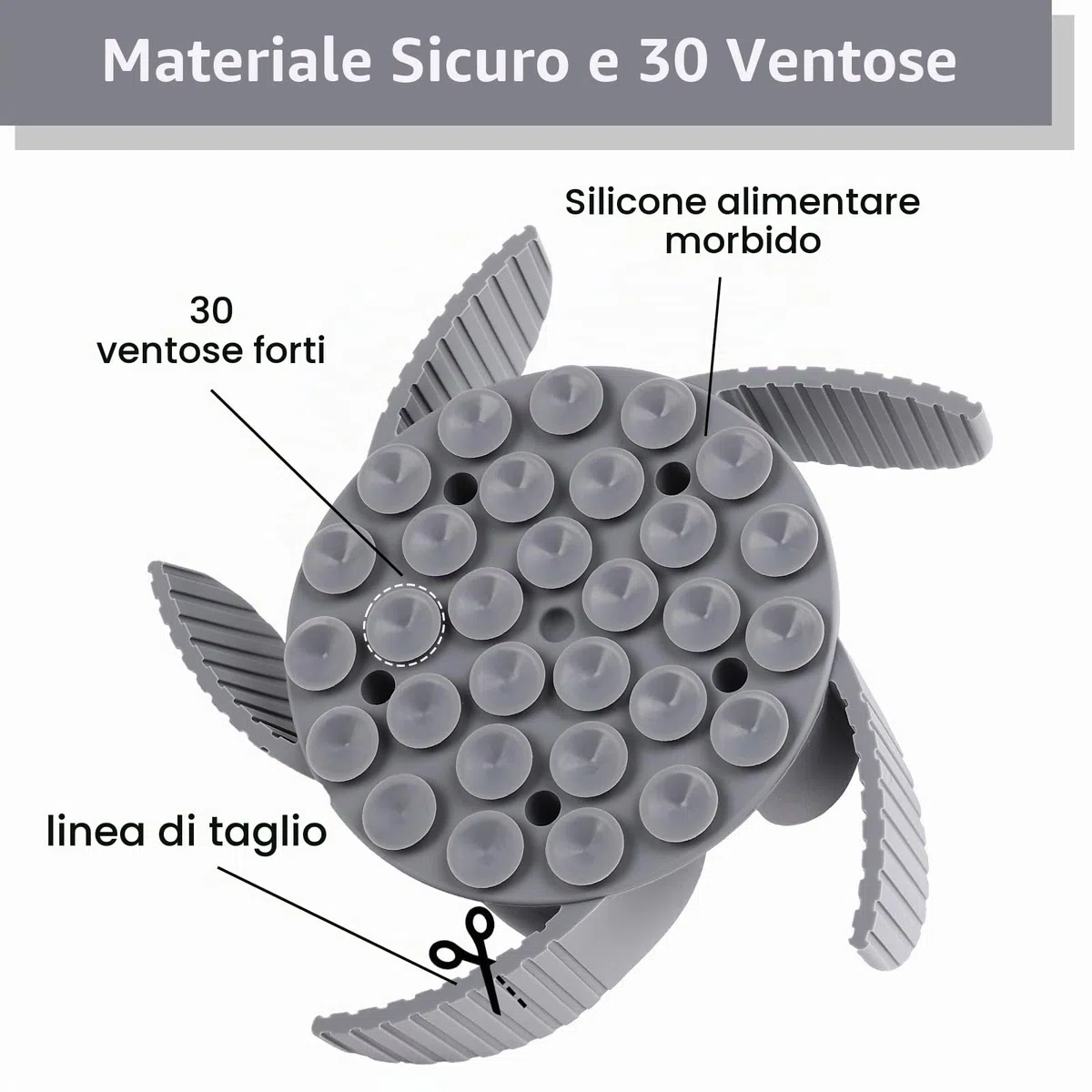 MateeyLife Ciotola Anti Ingozzamento, Ciotola Anti Ingozzamento Gatto in Silicone per Gatti con Ventose, Dog Slow Feeder per Cani di Taglia Media e Grande Facile da Usare, Grigio