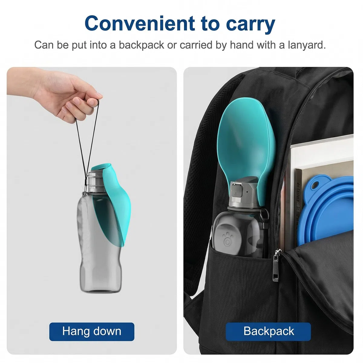 800 ml Borraccia per Cani Portatile–Senza BPA, Pratica Bottiglia da Viaggio per Cani–Ottima per Passeggiate, Escursioni, Campeggio, Alpinismo e Viaggi