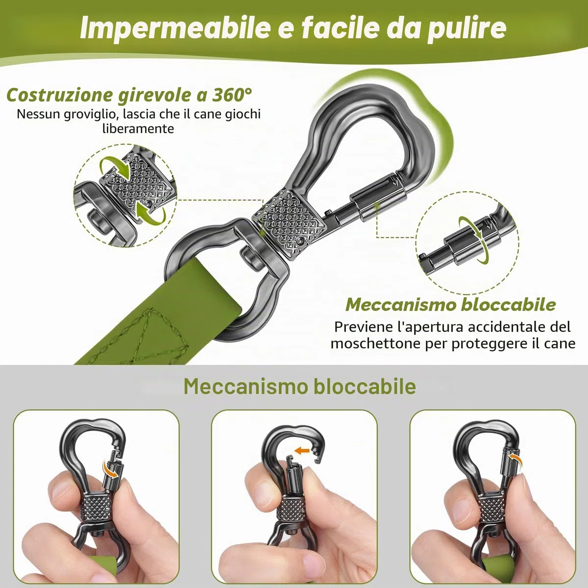 X XBEN Lunghina Cane 10 Metri, Guinzaglio Gommato e di Addestramento Con Maniglia Imbottita, Impermeabile, Moschettone, Resistente Adatto per Tutti i Cani