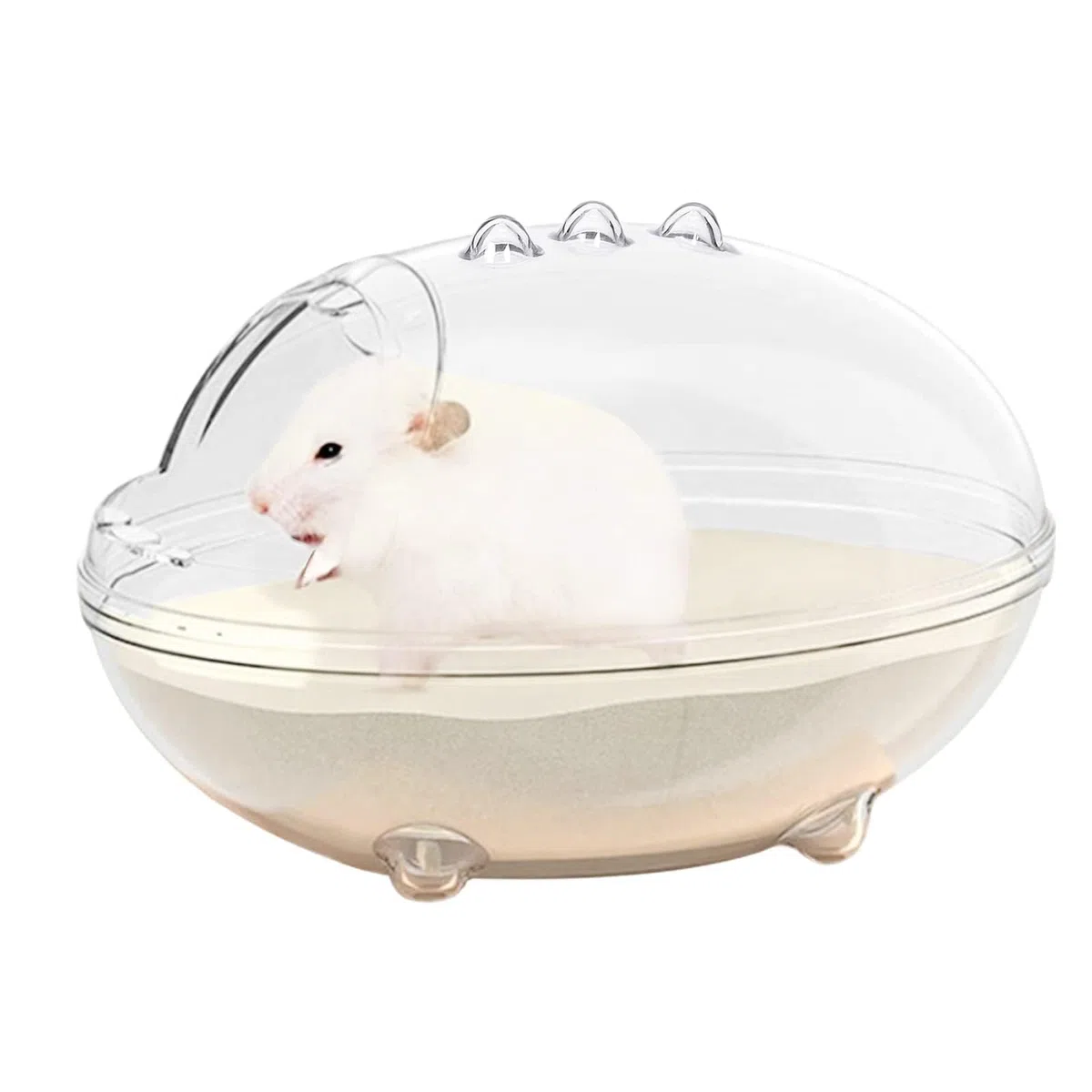 Criceto Sabbia Bagno Contenitore per bagni di Sabbia per criceti Toilette per criceti Trasparente Criceto Accessori Adatto per Criceti Gerbilli Topi (S)