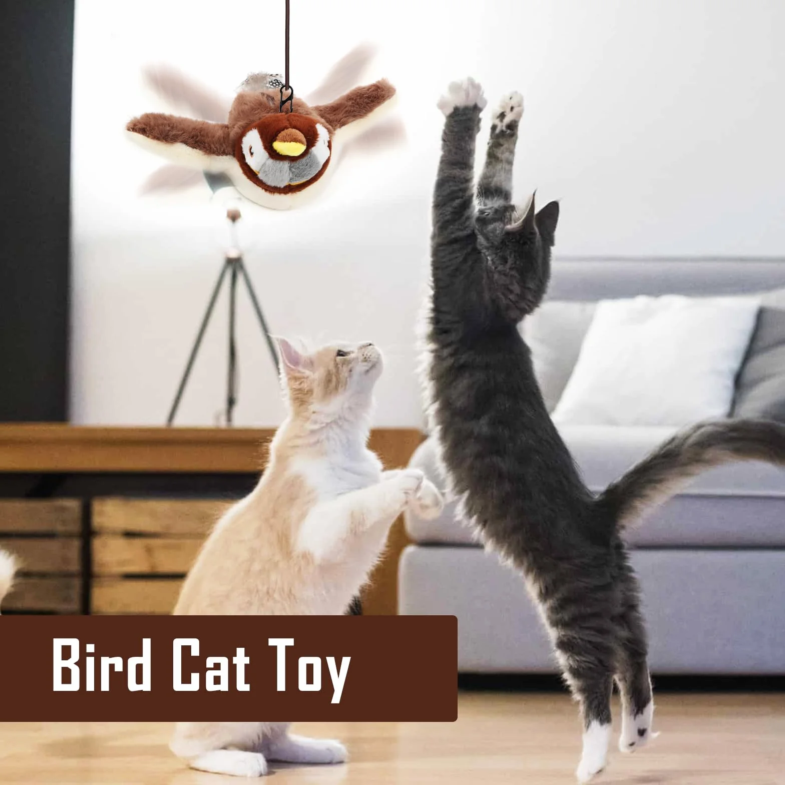 MplehDa Giocattoli Interattivi per Gatti, Uccellino per Gatti Che Vola, Flapping Bird Toy Cat, Gatto Uccellino Che Vola Giocattolo Volante Giochi Interattivi