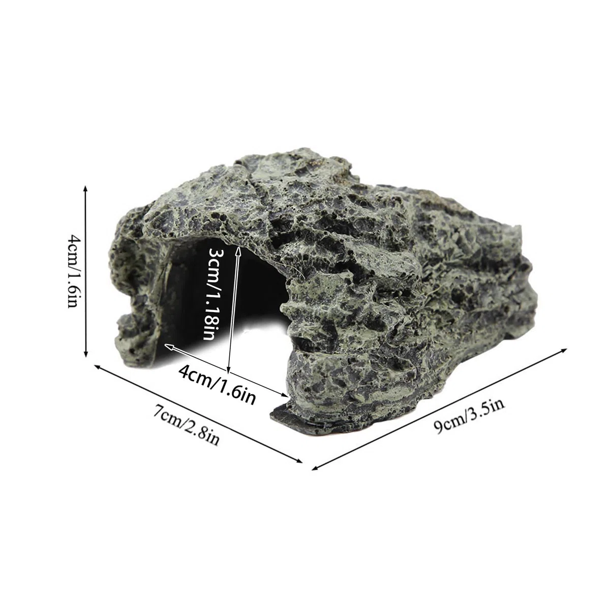 Reptology Shale Ledge Cave Hideout Rock den per Tartarughe, Anfibi Pesci Grotta in Resina Decorativa per Acquari Terrari(B-025A)