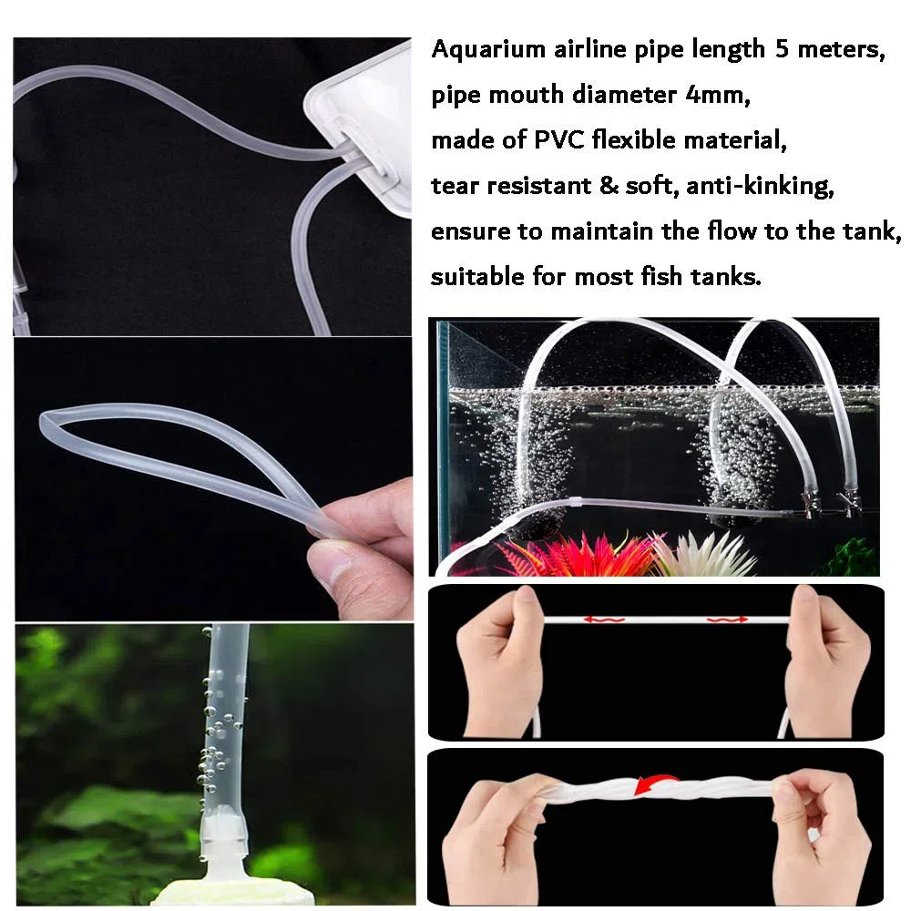 Tubo Aria per Acquario, 48 Pezzi L I Y T connettori per Tubo dell’Aria Acquario + 5M 4/6mm Tubo Ossigeno Acquario, Acquario Accessori Standard per Pompe d'Aria