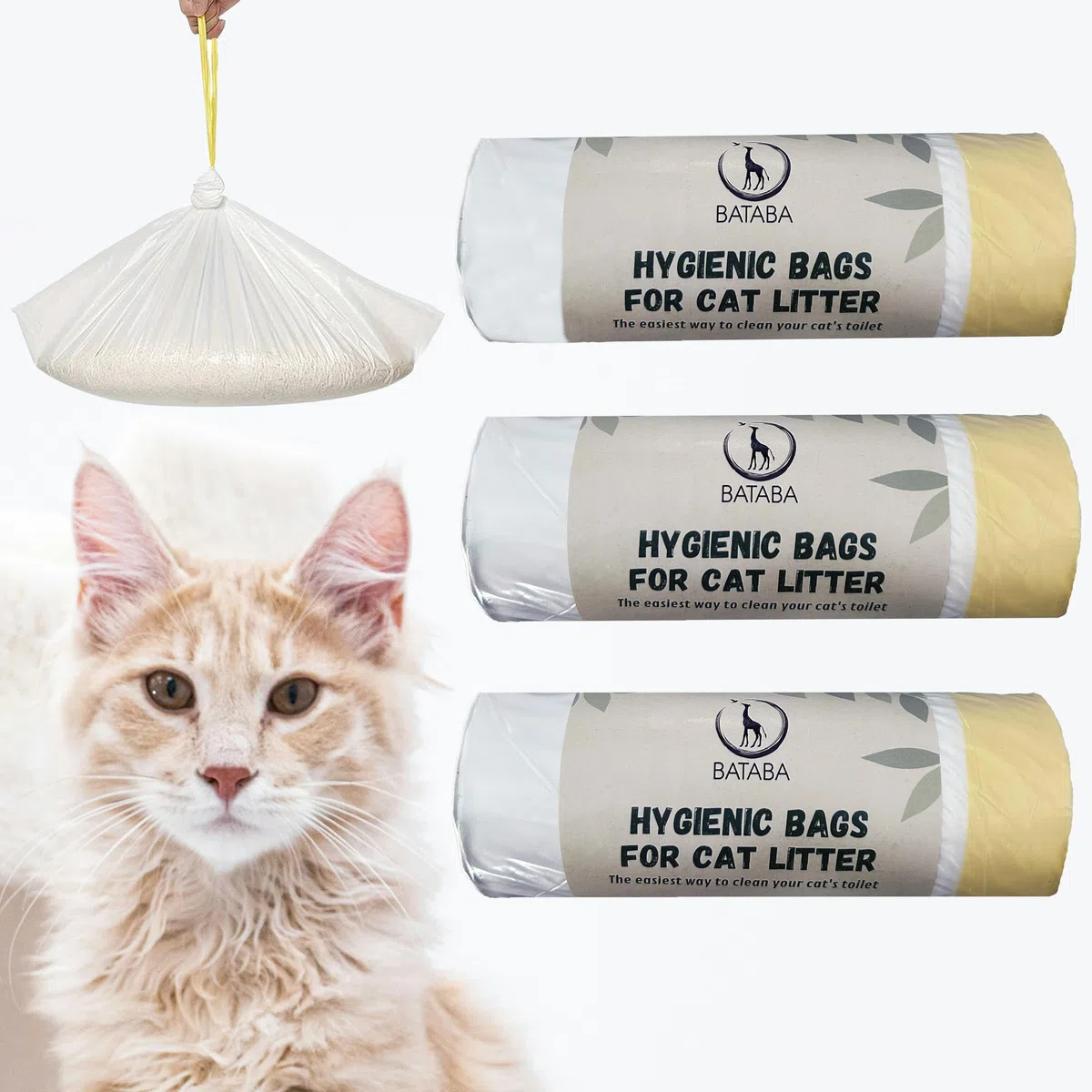 30 Sacchetti XL per Lettiera per Gatti Resistenti ai graffi per Cassetta Igienica Grande e Media Sacchi Gatto con Lacci Coulisse Igienici e Antigraffio