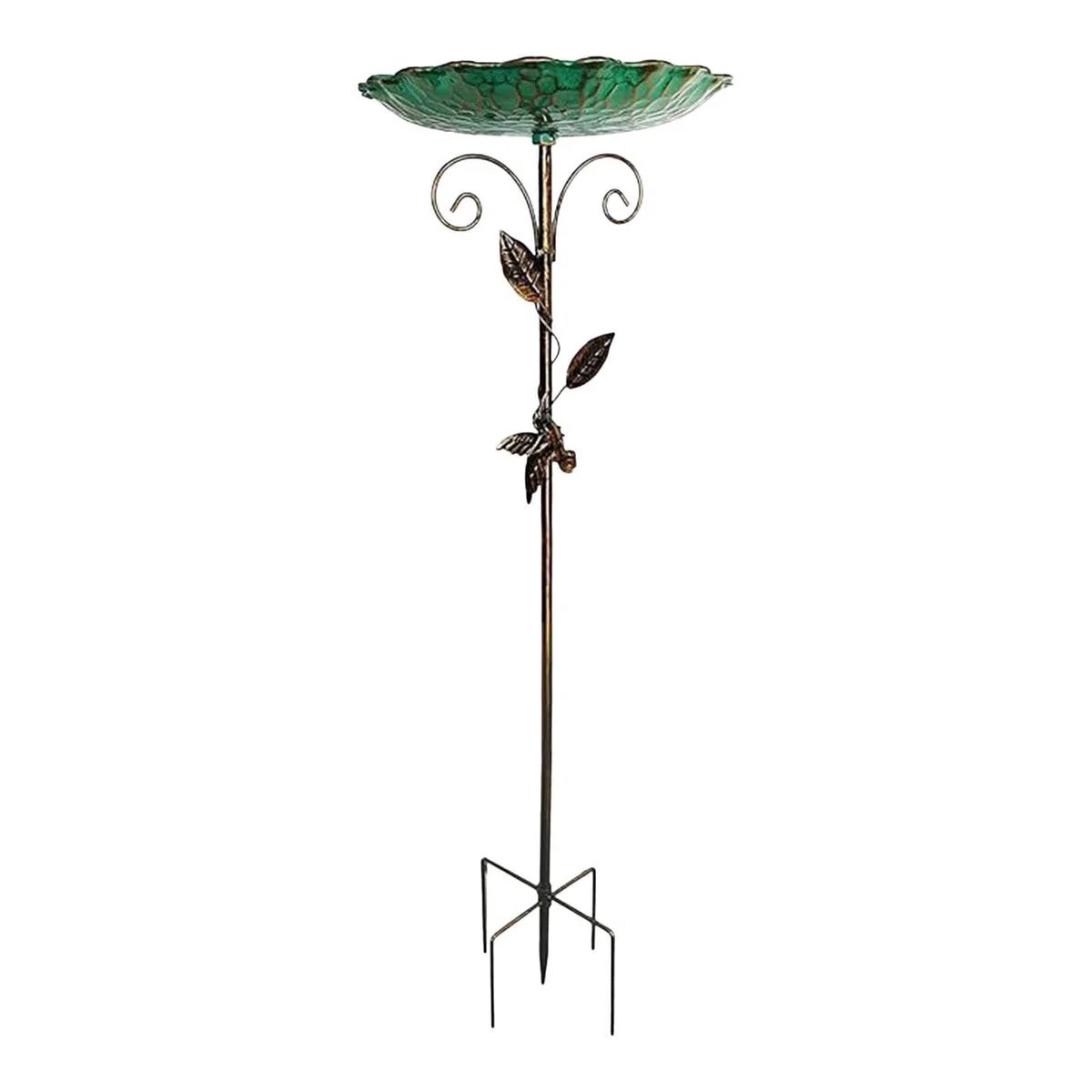 Vaschetta Decorativa per – Mangiatoia Alta 77 Cm, Fontana Esterna Rialzata, Supporto per da Giardino con Base A Picchetto | Decorazione del Giardino del Patio