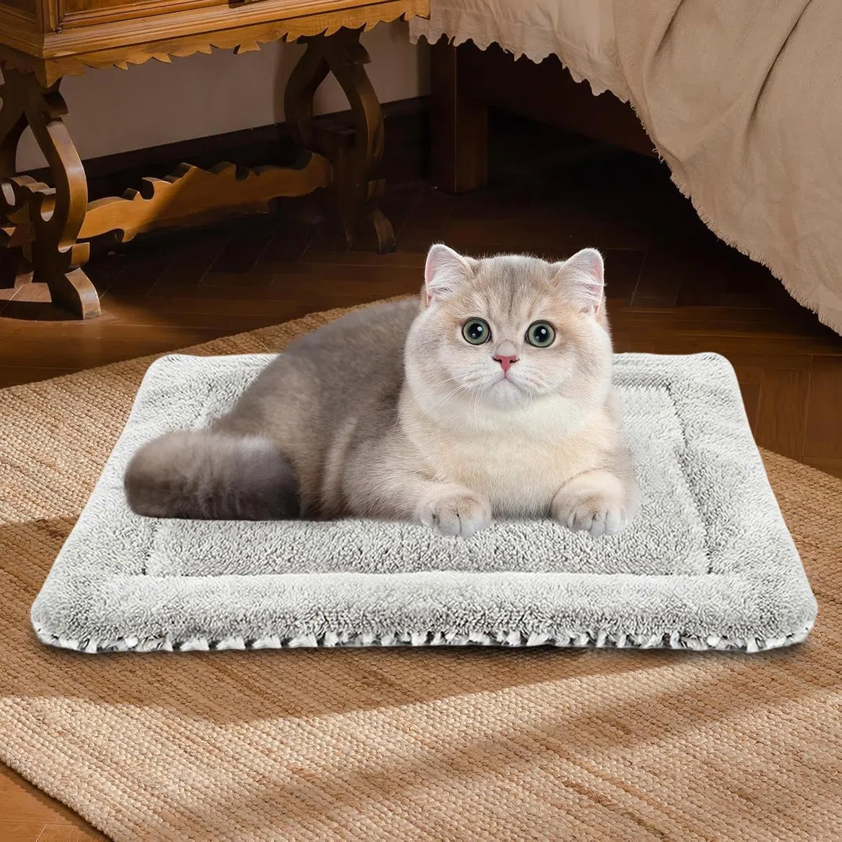 Tappetino riscaldante per gatti, autoriscaldante per esterni, coperta in peluche antiscivolo per piccoli animali, cuccioli, gattini, conigli, viaggi, gabbia invernale, divano, angoli