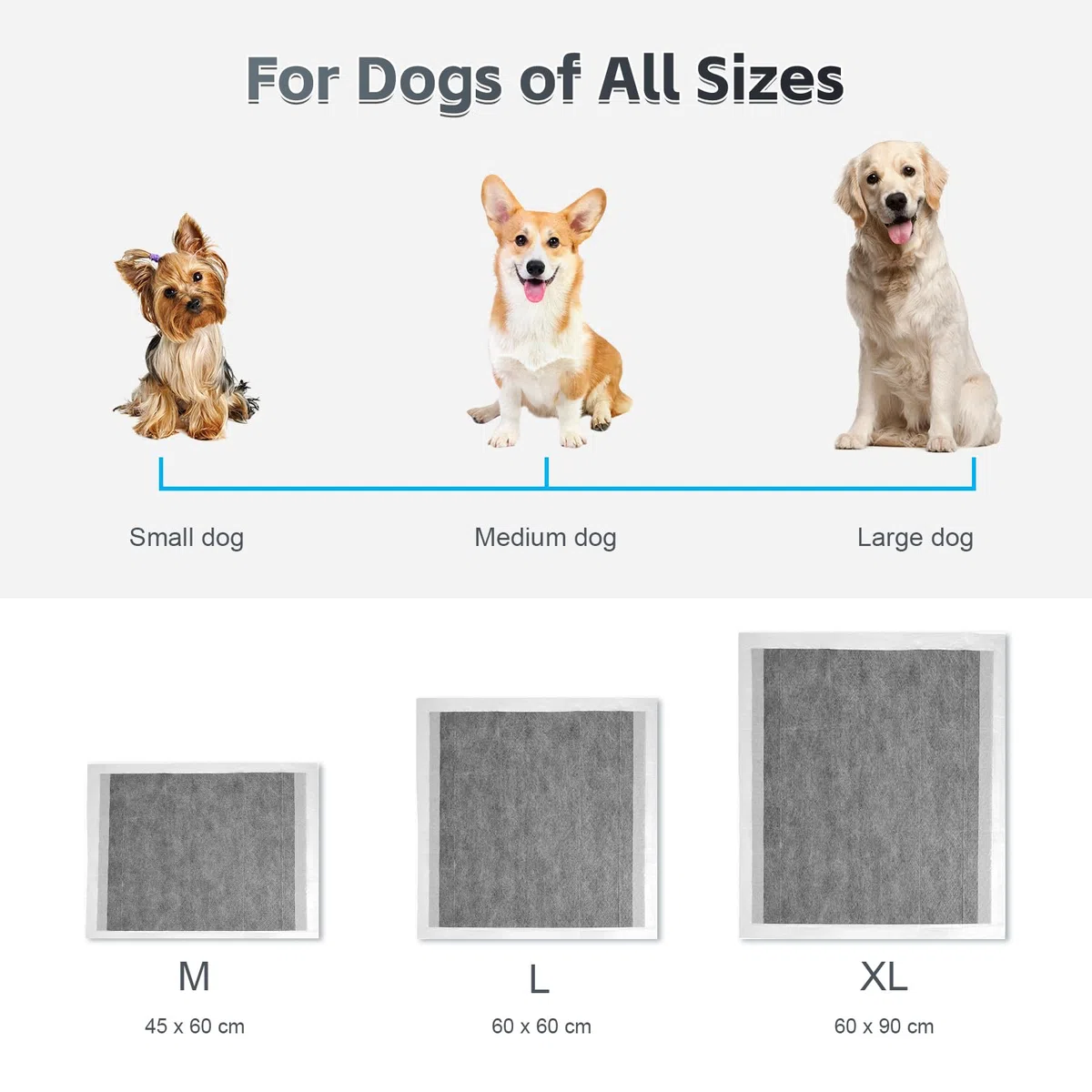Tappetini Igienici Per Cani Al Carbone Attivo, Assorbenti Super Assorbenti Traverse Cani E Animali Domestici, 45*60 CM Assorbenti Extra Large Addensati Per Vasino, Confezione Da 50