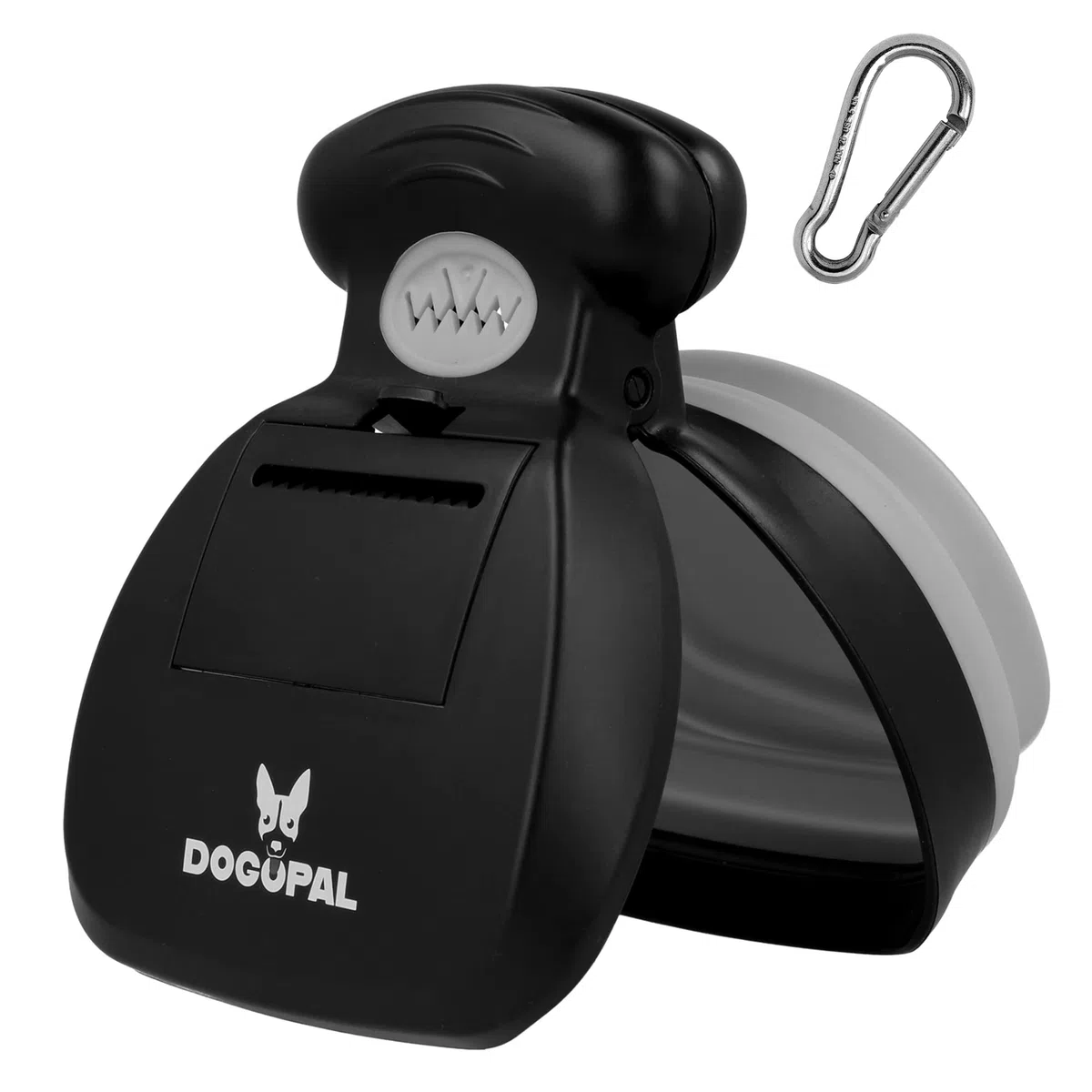DOGOPAL Raccogli Cacca Cane e Gatto - Paletta Cacca Cane Portatile per i bisogni dei Tuoi Animali Domestici, Scomparto espandibile con Mollettone Integrato (Grigio, Medium)