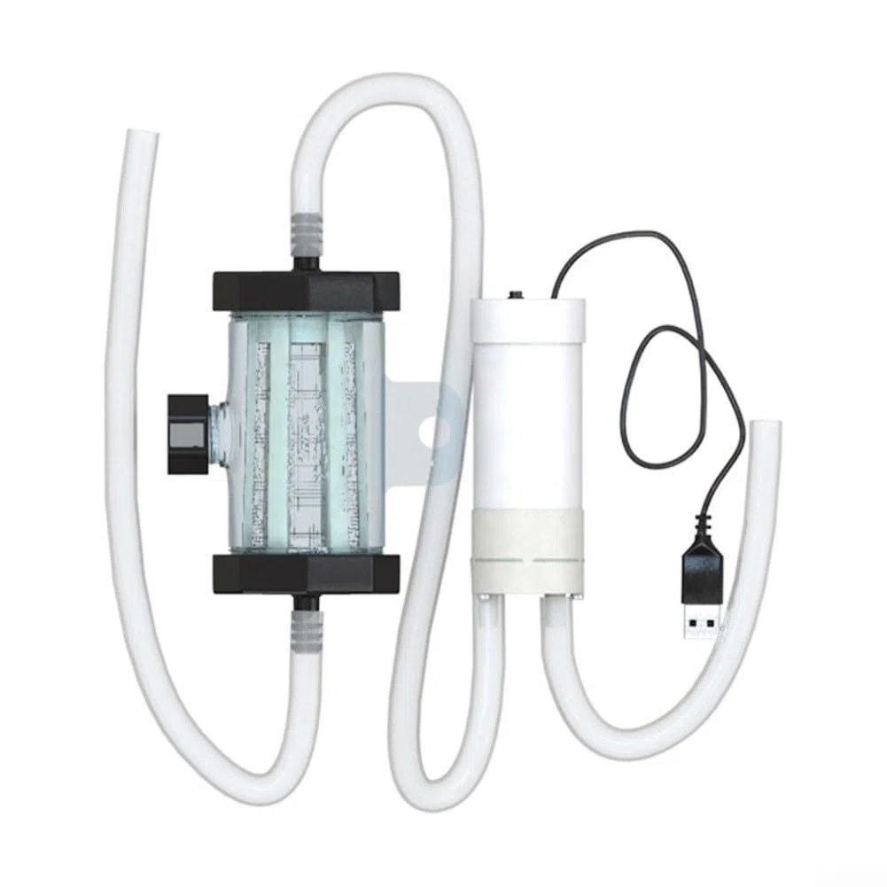 Acquario elettrico per ghiaia Cleaner USB pompa a sifone automatico per acquario, pulizia efficiente, include filtro tubo in silicone, lunghezze multiple per acqua dolce e salata (2 metri)