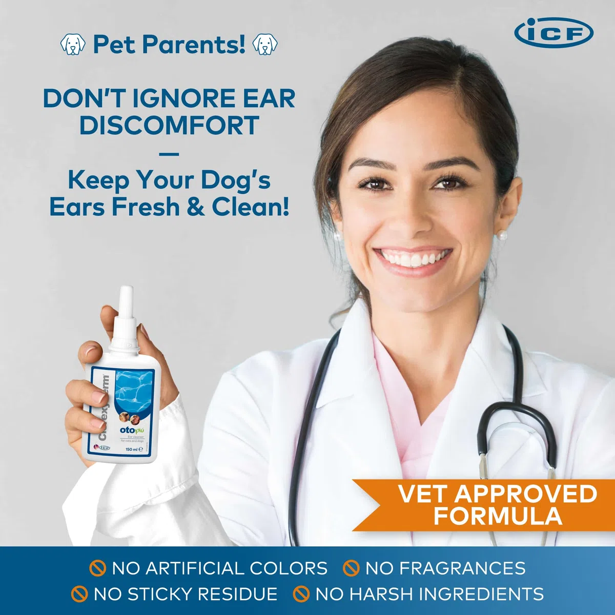 Clorexyderm Oto Più 150 Millilitri – Soluzione Potenziata per la Pulizia delle Orecchie di Cani e Gatti – Igiene Profonda in Caso di Sporco Persistente