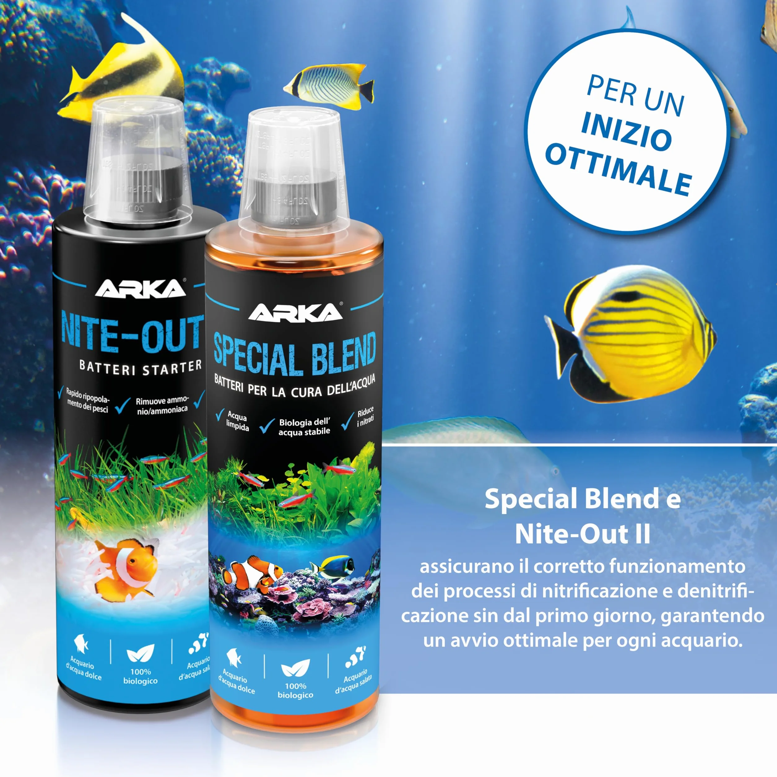 ARKA Special Blend – 473 ml – batteri per acquari d’acqua dolce e marina – riduce nitrati e rifiuti organici – contribuisce alla qualità dell’acqua e favorisce un ecosistema stabile