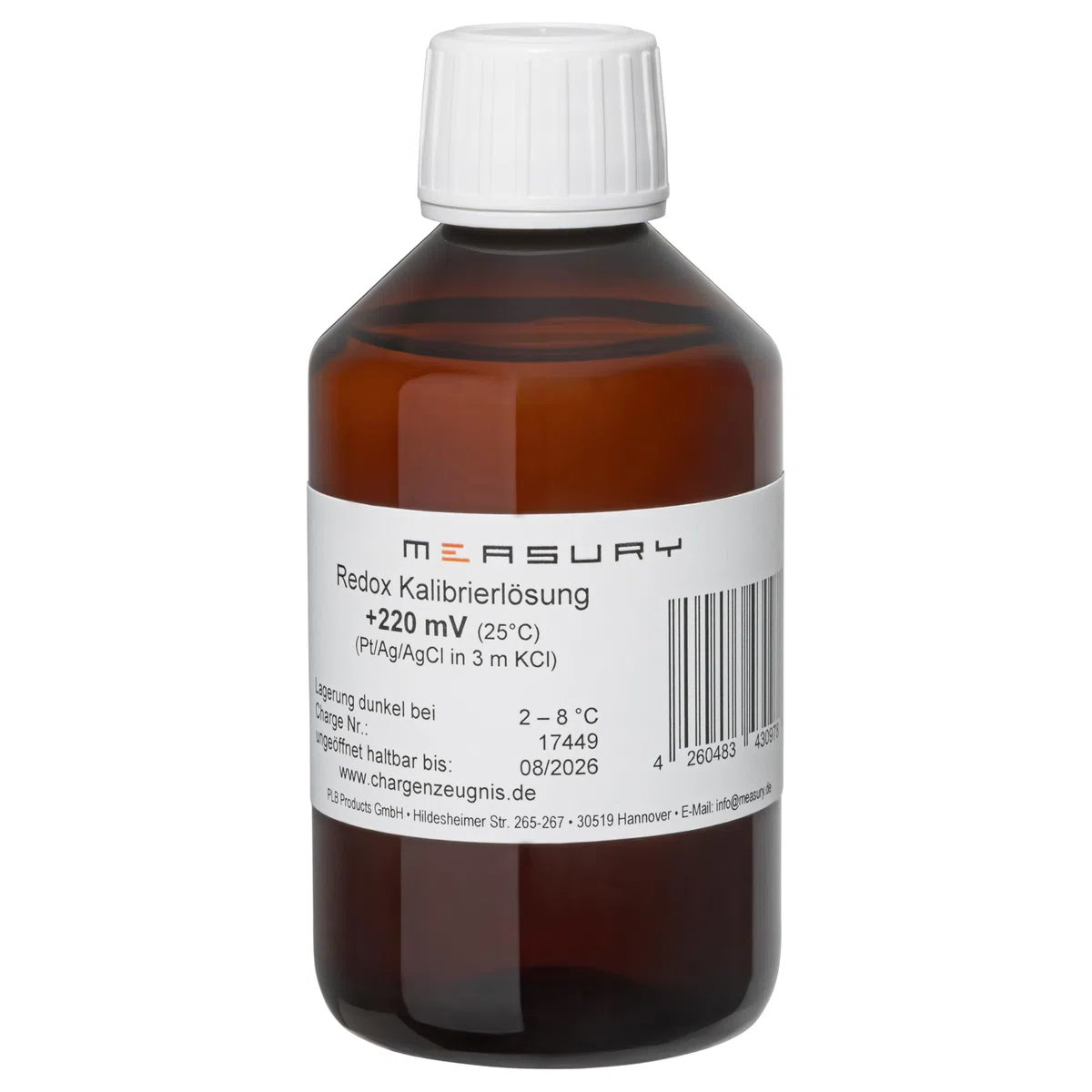 Measury Soluzione di calibrazione Redox 220mV - 250 ml, soluzione tampone ORP soluzione di calibrazione Liquido di calibrazione