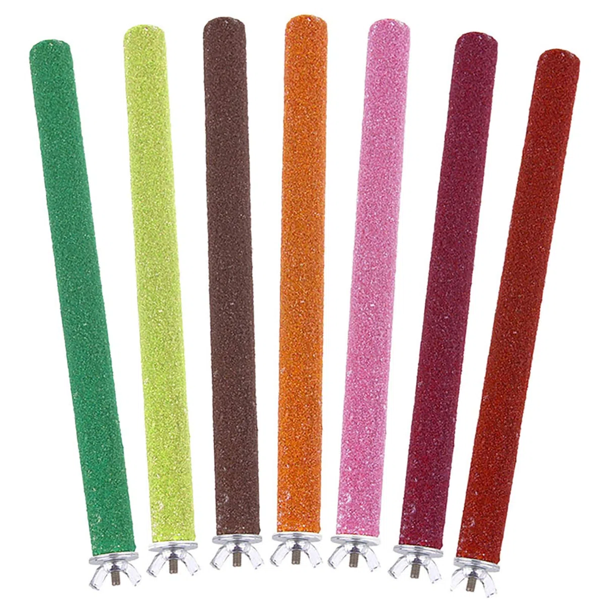 zalati Pappagallo posatoi 5pcs Birdcage Scrub Stand Bar Quarzo Sand Paw Stick per uccelli Zampa Rettifica Giocattolo - Colori casuali
