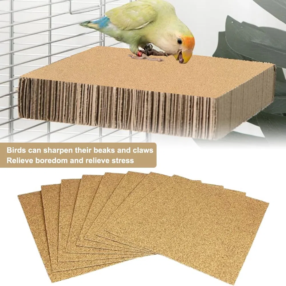 Bavooty Carta per Ghiaia per Gabbie per Uccelli,Carta vetrata per macinare Uccelli,Carta vetrata per Animali Domestici,Rivestimento per Ghiaia per Uccelli,Facile da Pulire,43 * 28cm,25 Fogli