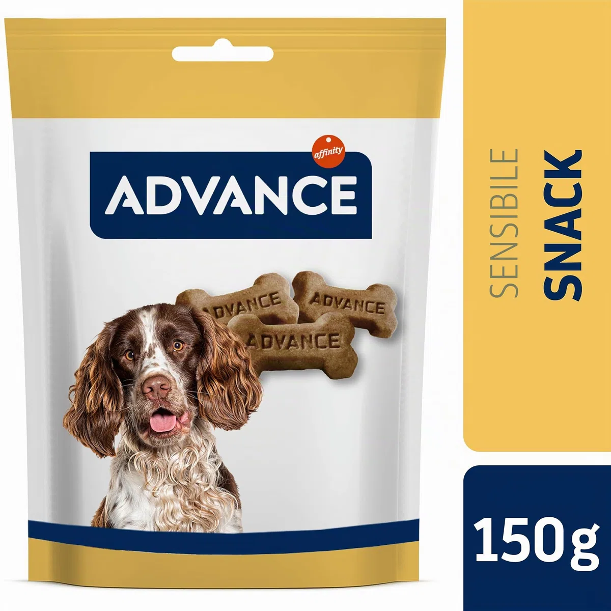 ADVANCE Snacks - Sensitive Snack per Cani con Sensibilitè Digestive e Sintomi Cutanei - Confezione 7 x 150gr - 1050gr