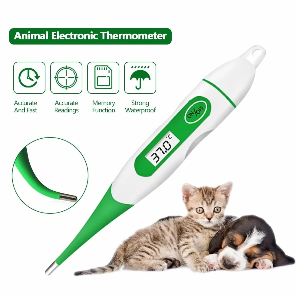 Termometro elettronico Veterinario Termometro Digitale Impermeabile per Animali per bovini Ovini con Schermo LCD
