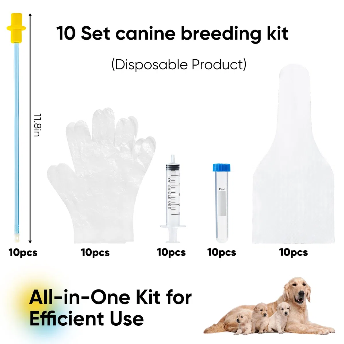 Kit di allevamento canino, kit di inseminazione artificiale per cani, kit per inseminare artificialmente, kit per allevamento di inseminazione per animali domestici, kit di allevamento di