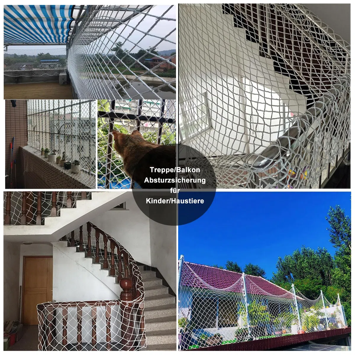 Rete di Sicurezza per Bambini Rete Protettiva in Nylon Bianco, Protezione per Scale, Ringhiera, Balcone, Scala,Recinzione, Carico(Size:1 * 1m(3 * 3ft),Color:bianco)