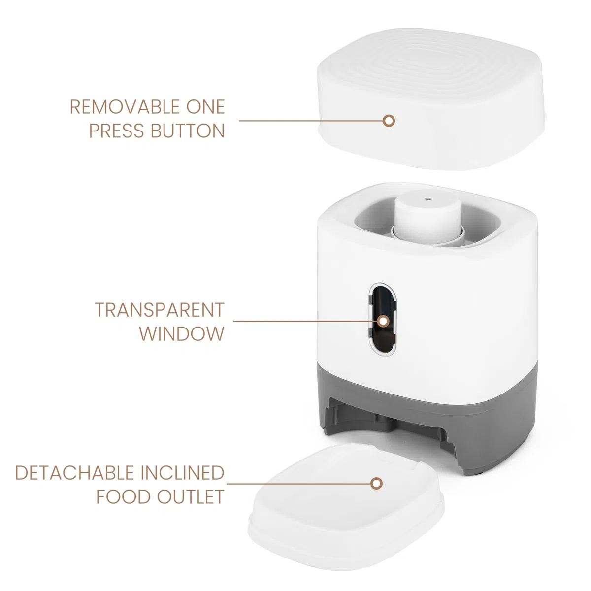 Belle Vous Dosatore Cibo per Animali Domestici - Mangiatoia Porta Cibo per Cani e Gatti Grandi - Accessori Cane e Gatto - Dog Slow Feeding Station - Grigio e Bianco