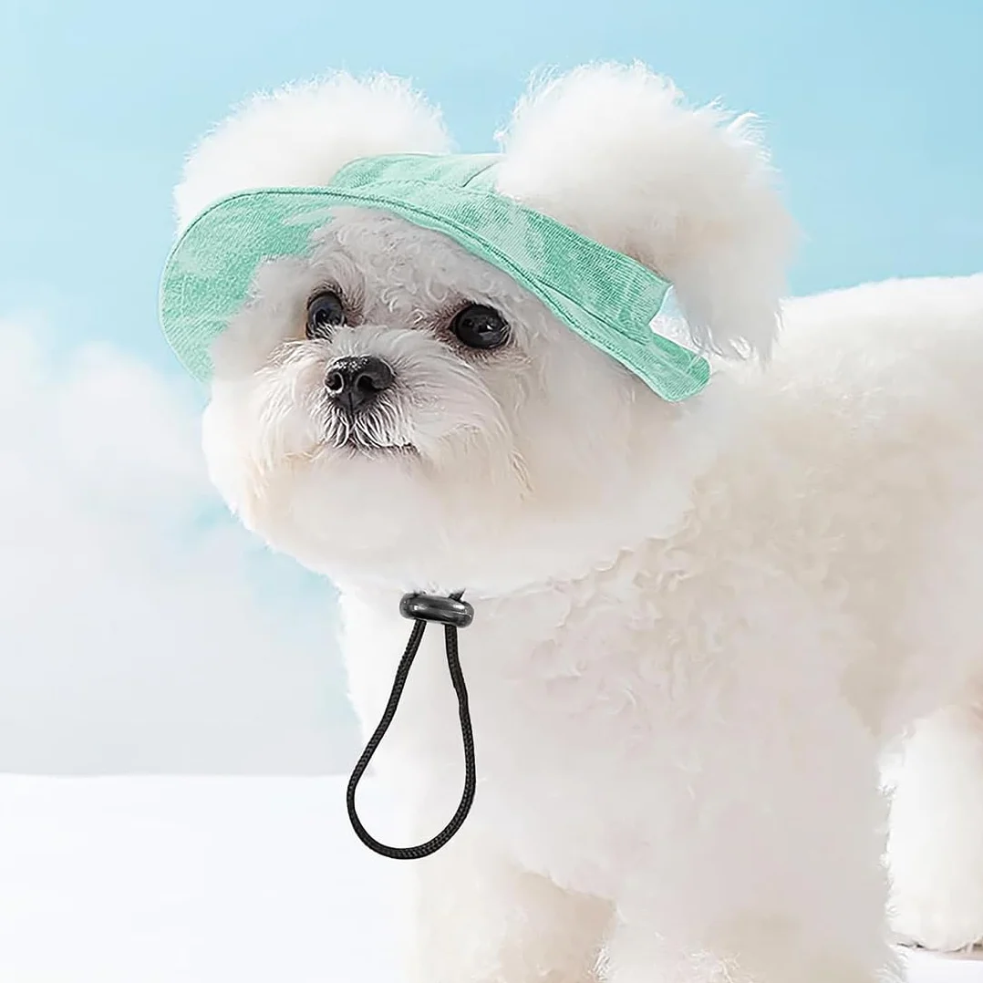 VisageVitalit Cappello per Cani, Cappello Cane, Cappello da baseball per cani, regolabile, estivo, con fori per le orecchie, cappello estivo per cuccioli