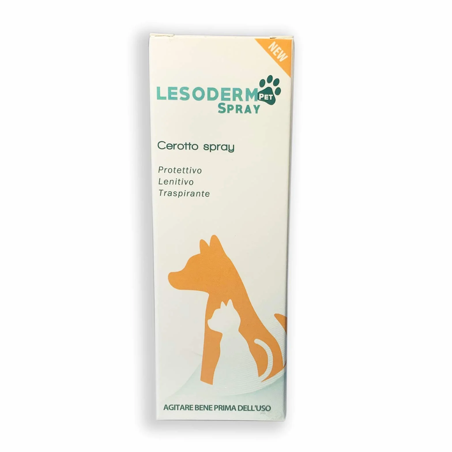 Lesoderm Pet Spray cicatrizzante per animali 50 ml - Cerotto spray protettivo per escoriazioni e ferite superficiali di cani, gatti, animali domestici e da cortile