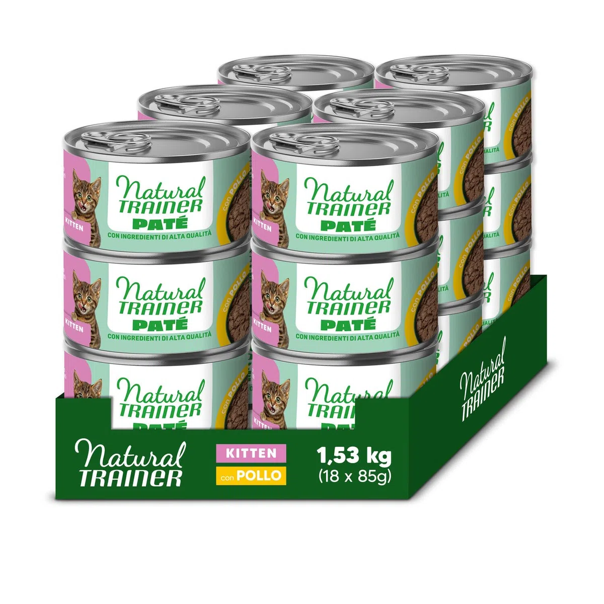 Natural Trainer Kitten Cibo Umido Pate Di Pollo 18 * 85G