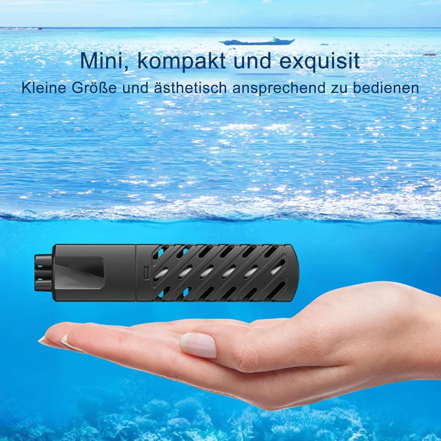 GERUI 50W Riscaldamento Mini per Acquario 30L, 100-240V 50/60HZ, Intervallo di controllo della temperatura: 20 ℃ -34 ℃, utilizzato per acquario e acquario PTC isolamento a temperatura costante