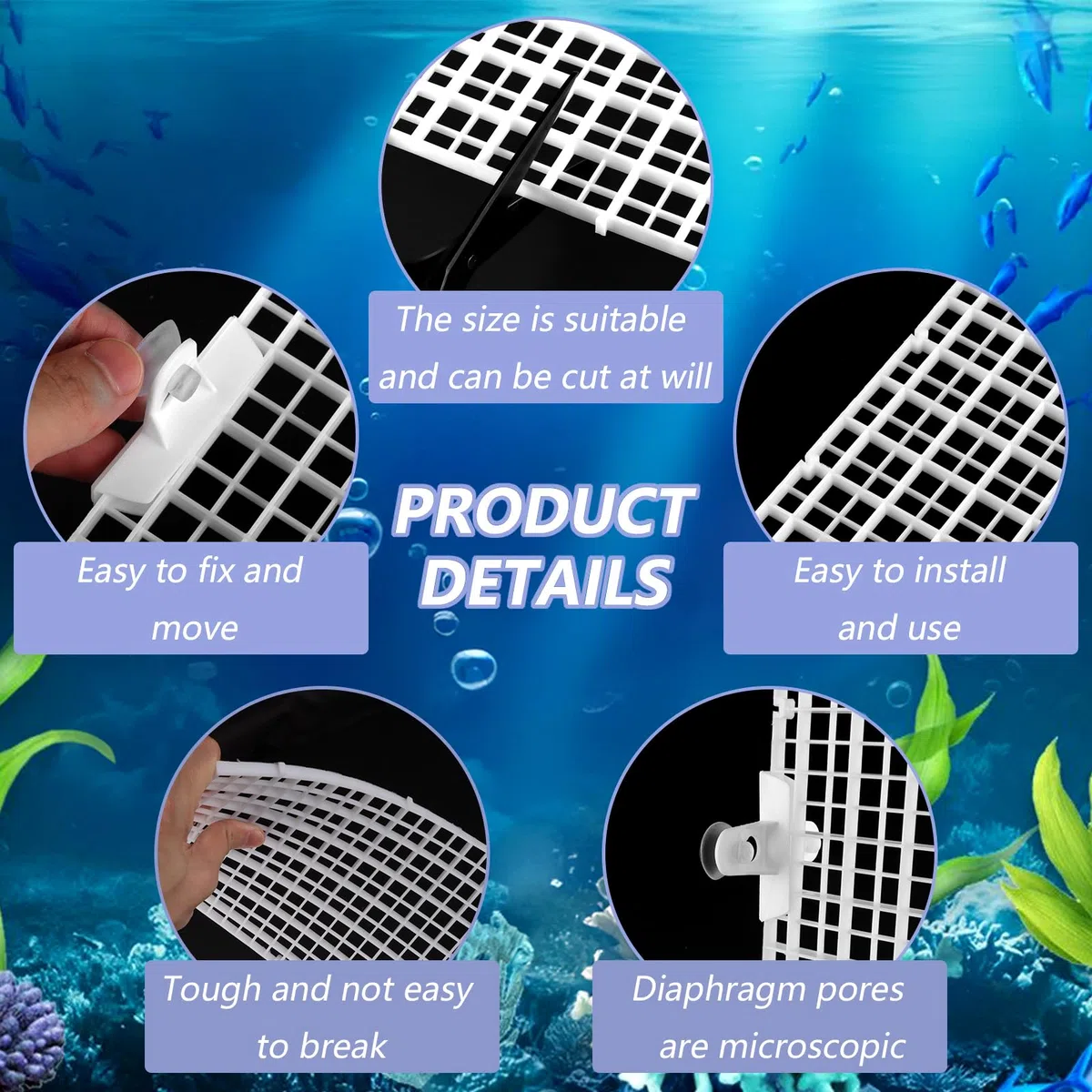DAJAVE 12 divisori per acquario, 30 x 15 cm, griglia per acquario, in plastica, divisori per isolamento, isolamento dell'acquario, filtrazione fai da te e acquascaping
