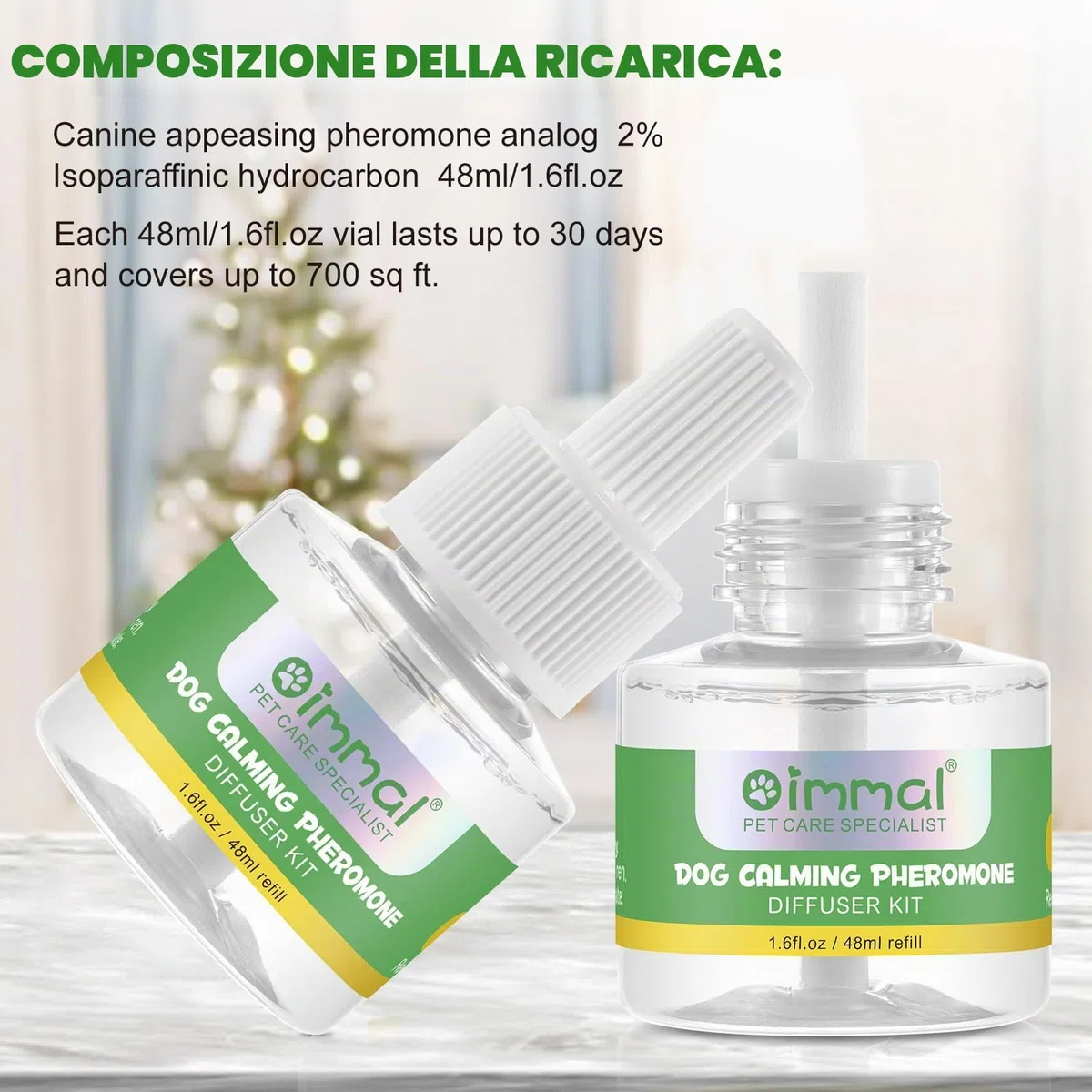 Ricarica Del Diffusore Del Feromone Calmante | Ricariche Di Rimedio Per Animali Domestici 60Giorni,Aiutare A Ridurre L'Ansia Lo Stress Nei gatto Domestici,Sollievo All'Ansia Rimani Più Calmo (Cani)
